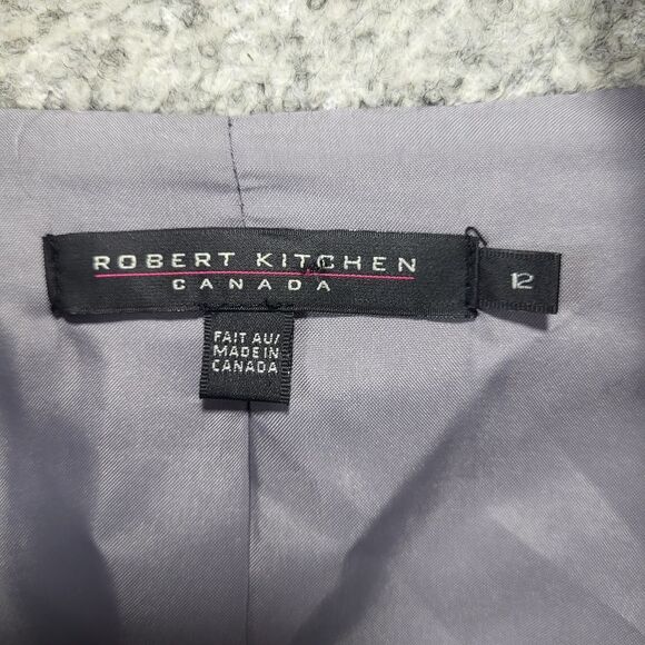 Robert Kitchen Gray Wool Blend Cropped Peacoat Jacket - Size 12 - Picture 2 of 13